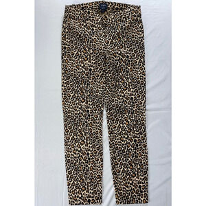 J Crew Side Zip Stretch Chino 'Winnie Pants'. Leopard Print, Women's 0. EUC!!